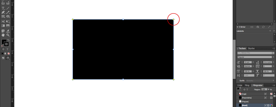 Runda hörn i Adobe InDesign CC