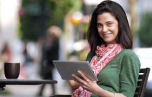 woman iPad